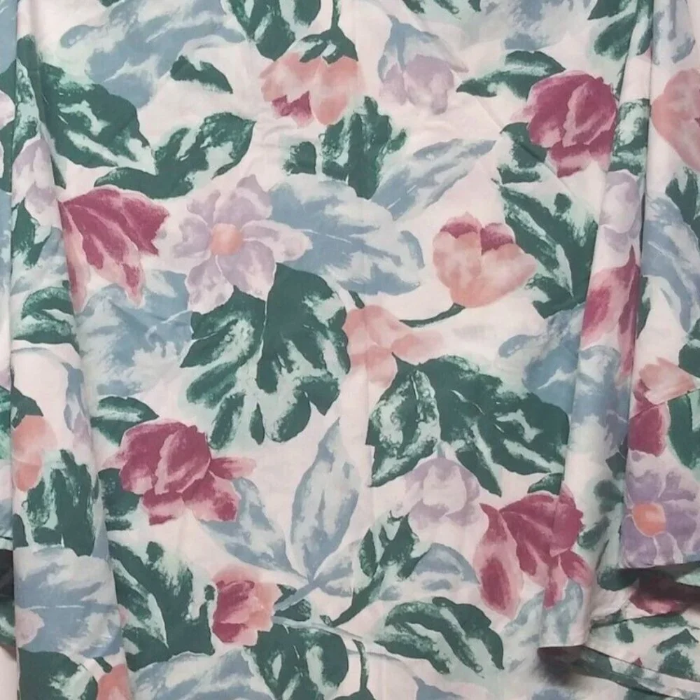 Vintage Round Floral Cotton Fabric Tablecloth 68
